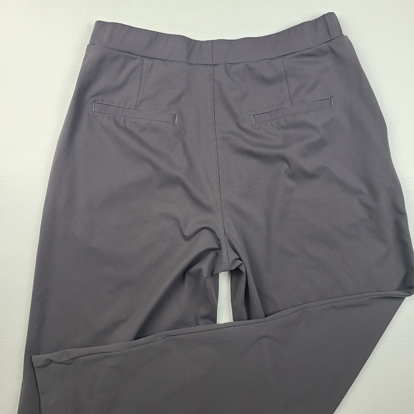 Women’s sz Large Charcoal Gray Wide Leg Pants Relaxed Fit Career Casual Loose - Picture 9 of 12